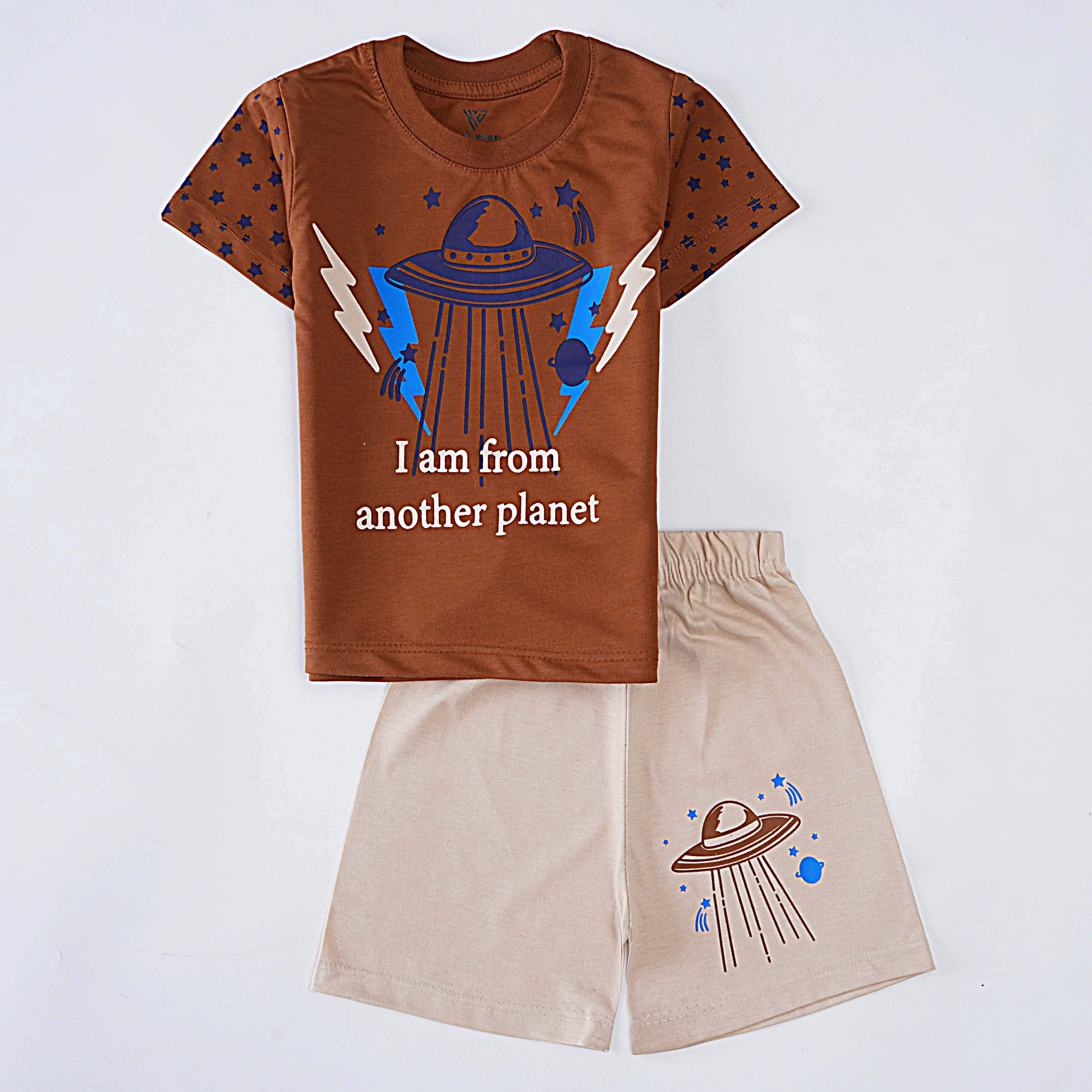 Boys Half Sleeves 2 Piece Suit (Planet)
