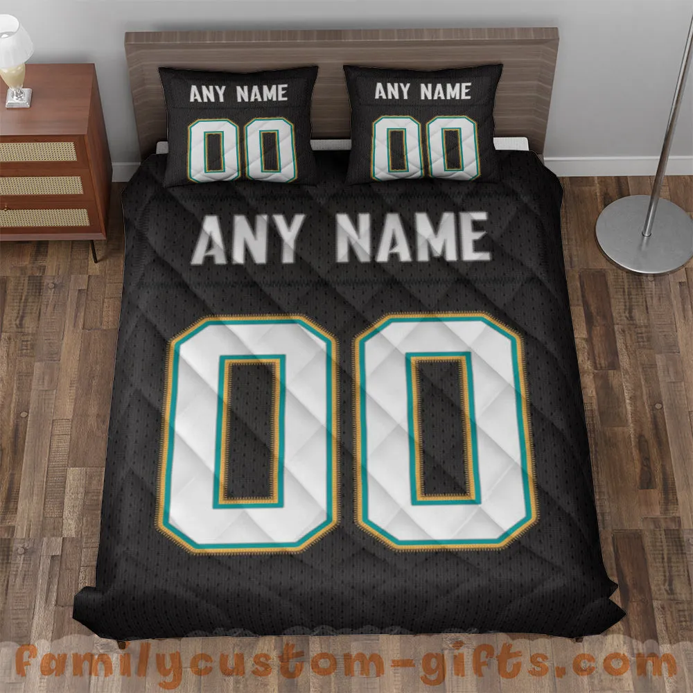 Custom Quilt Sets Jacksonville Jersey Personalized Football Premium Quilt Bedding for Men Women