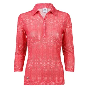 Daily Sport Aggie Watermelon Mesh 3/4 Sleeve Polo