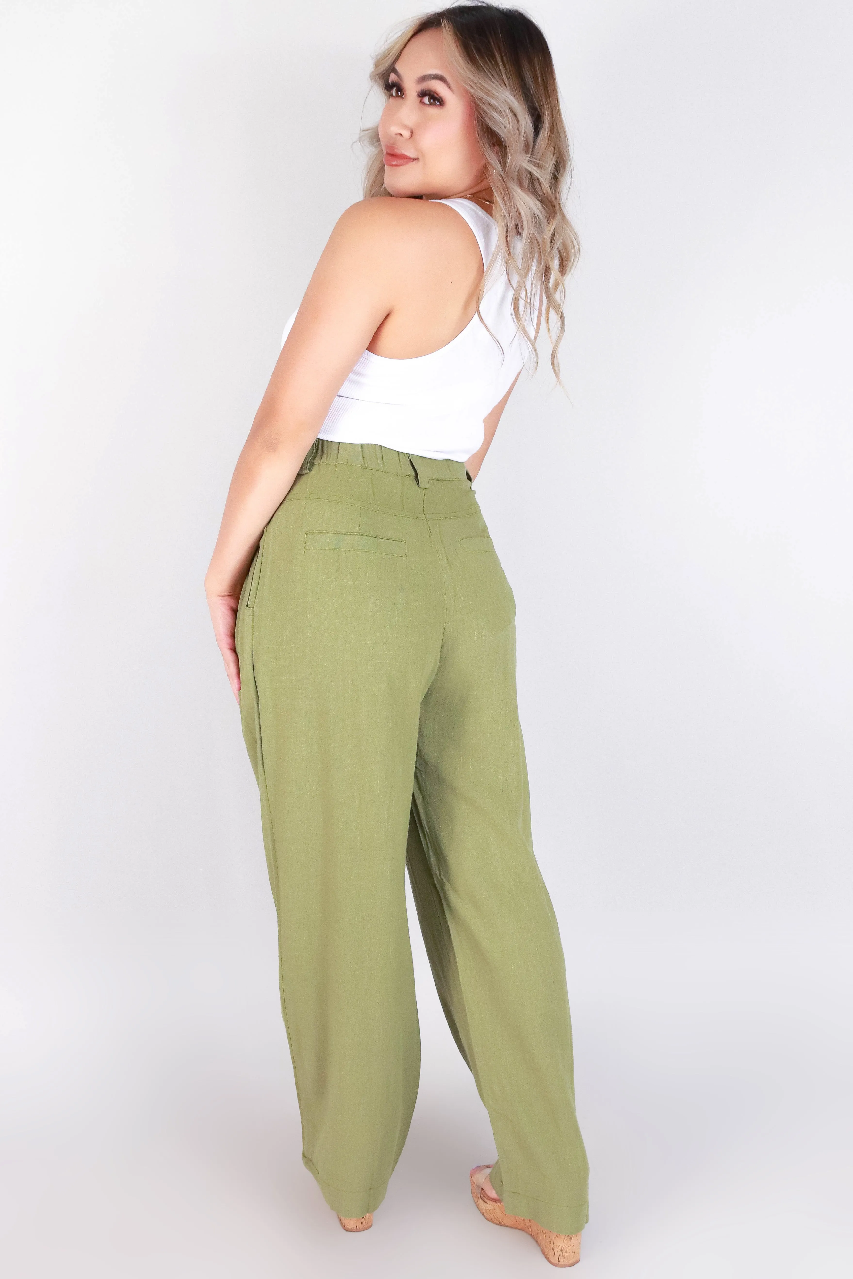 PLEATED WIDE LEG PANTS