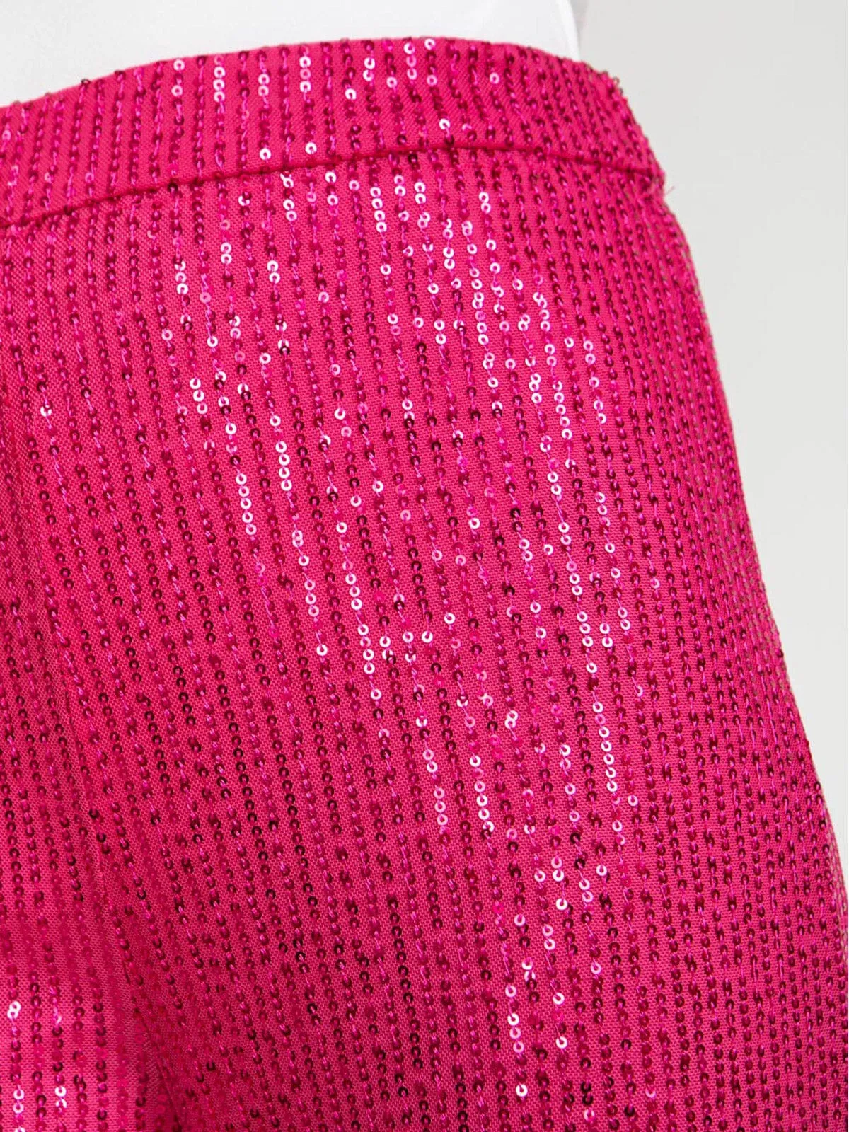 WOMEN'S ELASTIC WAIST WIDE LEG SEUINS PANTS